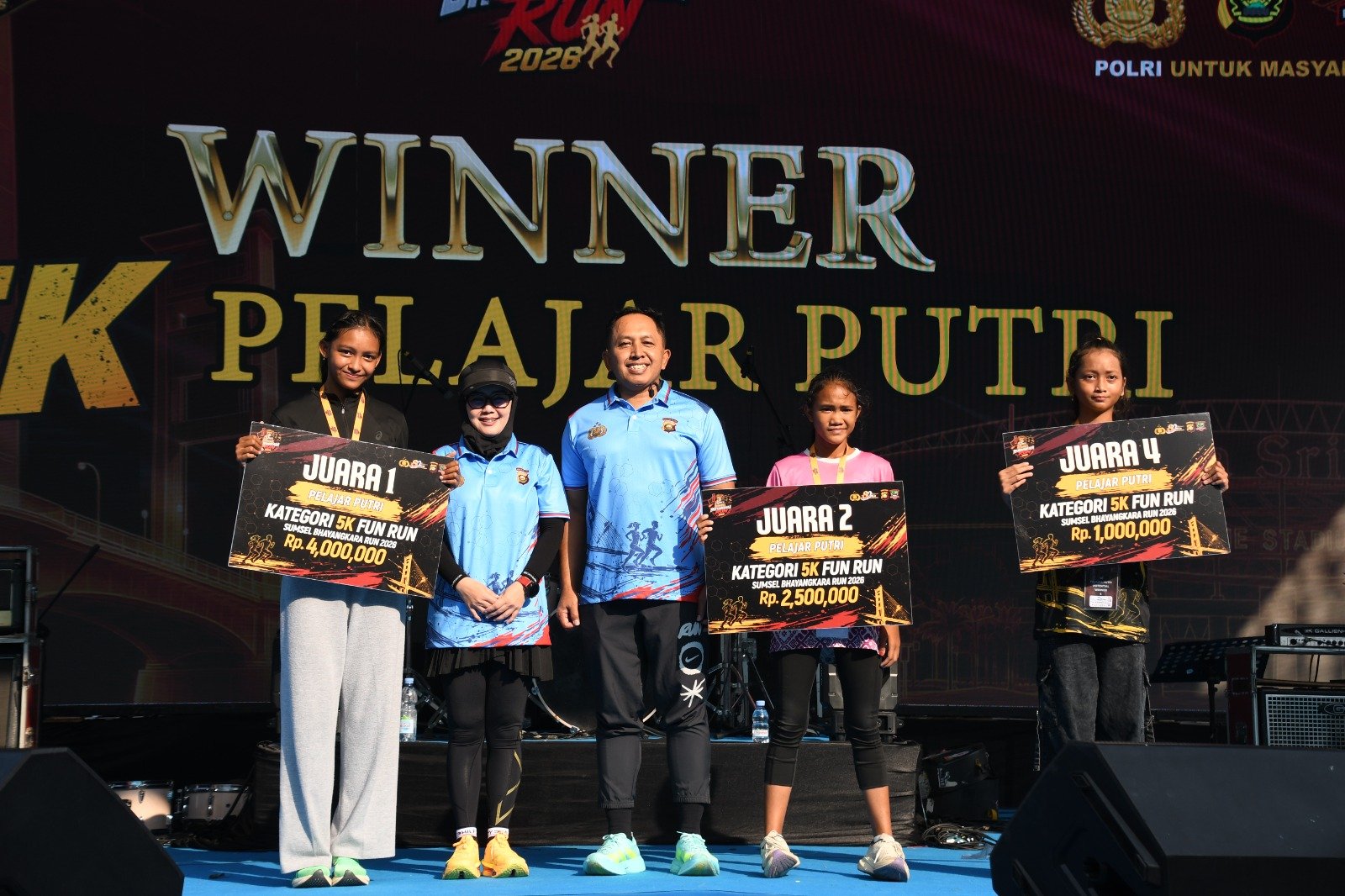 Ribuan Pelari Meriahkan Sumsel Bhayangkara Run 2026, Danrem 044/Gapo Hadir Beri Dukungan