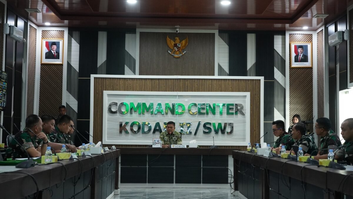 Kasdam II/Swj Pimpin Paparan Penyiapan Lahan Pembangunan Yonif TP di Ruang Puskodalopsdam II/Swj
