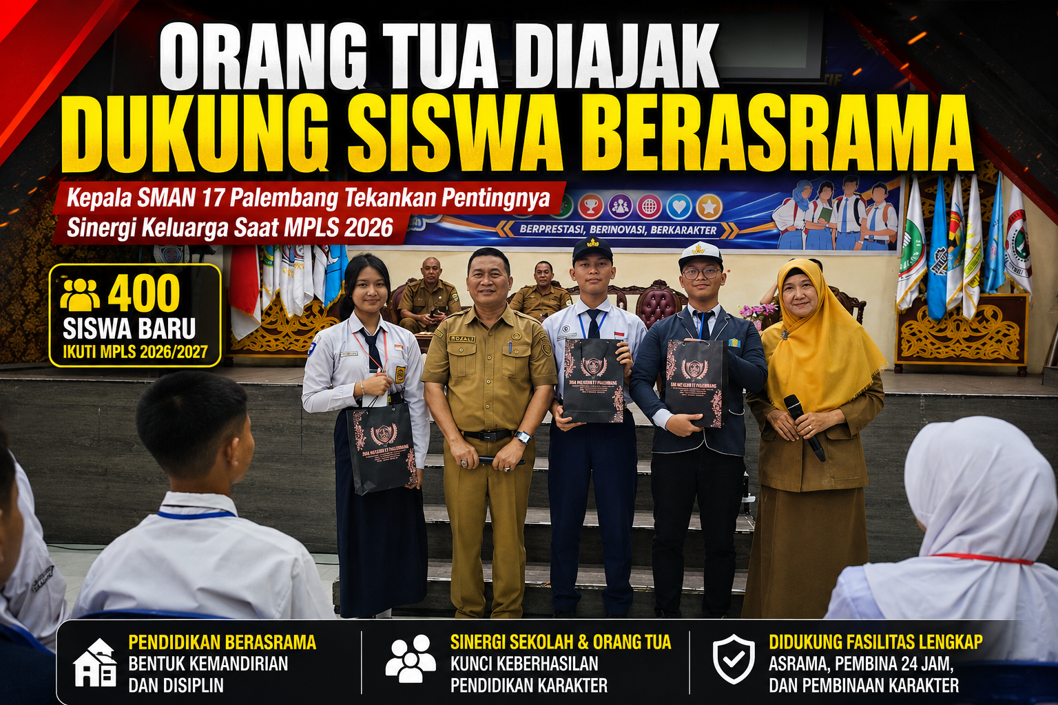 Kepala SMAN 17 Palembang Ajak Orang Tua Bersinergi Dukung Adaptasi Siswa Berasrama