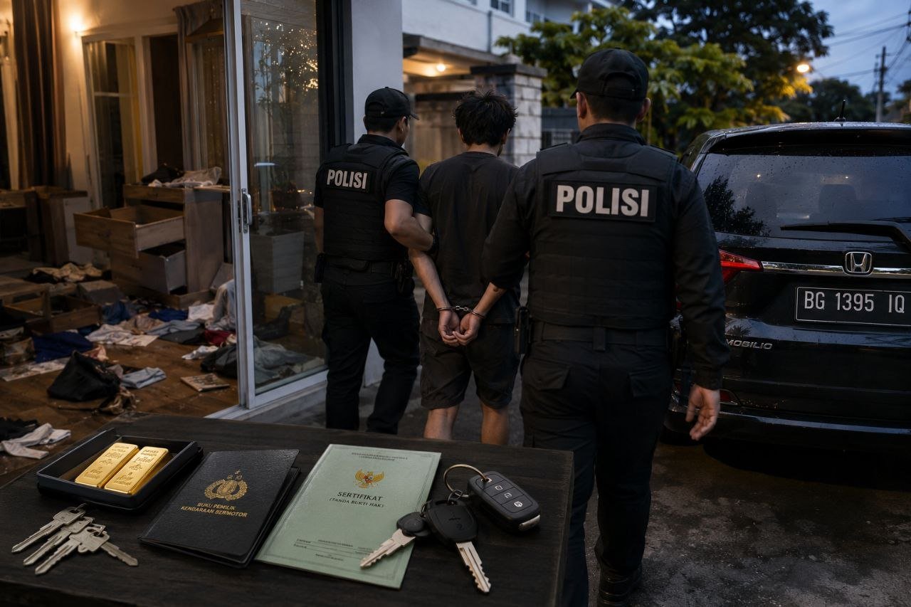 Pencuri Rumah Karyawan BUMN di Muara Enim Ditangkap di Palembang, Mobil dan Emas Disita
