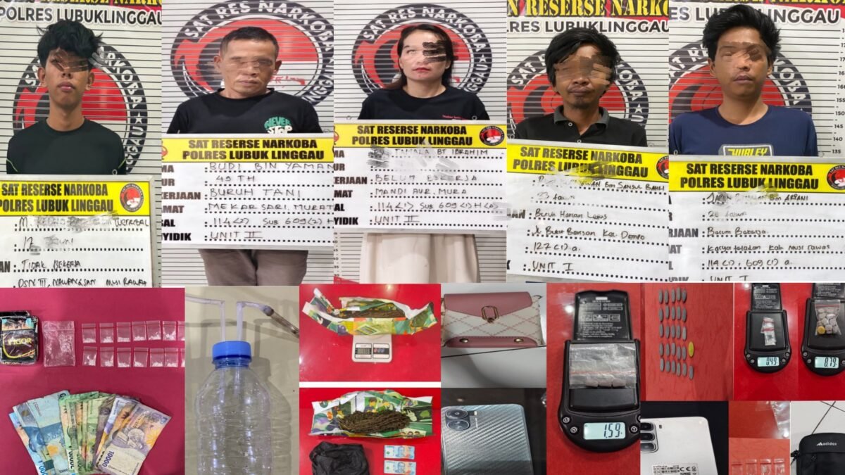 Satresnarkoba Polres Lubuk Linggau Ungkap 5 Kasus Narkoba, 5 Tersangka Ditangkap