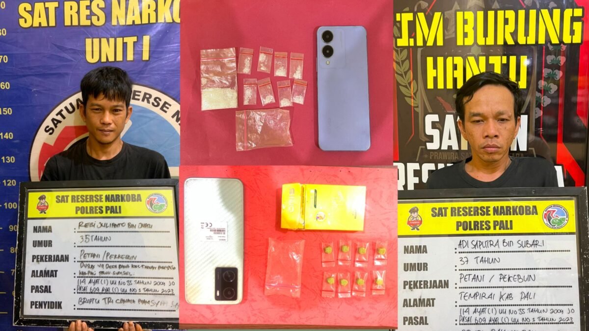 Polres PALI Ungkap Dua Kasus Narkoba, Dua Tersangka Ditangkap