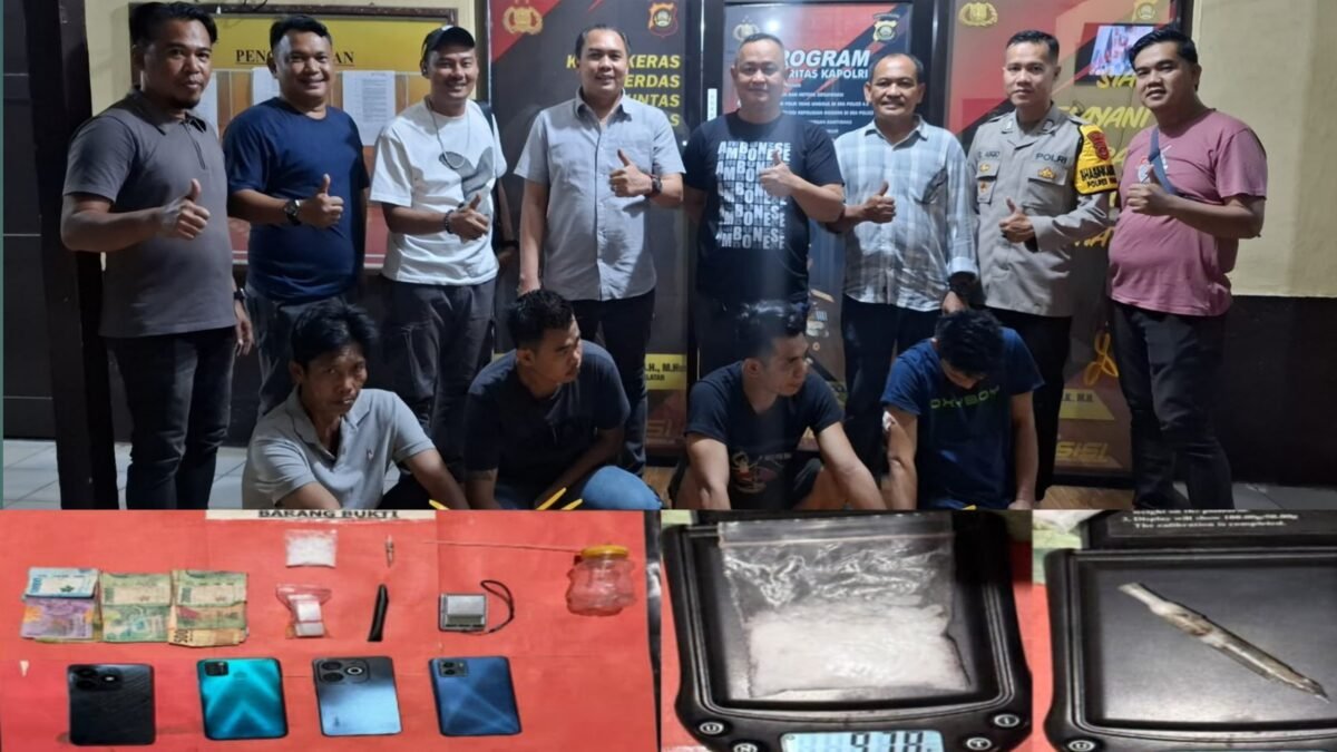 Polres Ogan Ilir Gerebek Pesta Sabu di Tanjung Raja, Empat Tersangka Ditangkap