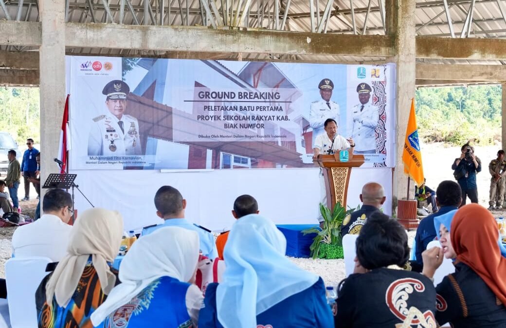Dukung Program Prioritas Presiden, Mendagri Tito Lakukan Groundbreaking Sekolah Rakyat Kabupaten Biak Numfor