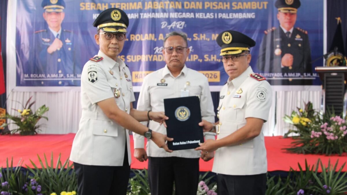 Serah Terima Jabatan Kepala Rutan Kelas I Palembang, Aris Supriyadi Resmi Lanjutkan Kepemimpinan dari M. Rolan