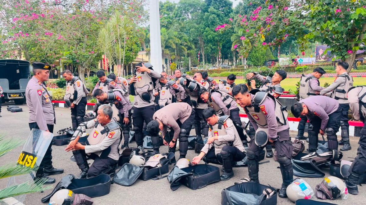 Latihan Dalmas Polres Pagar Alam Fokus Tingkatkan Disiplin dan Komunikasi