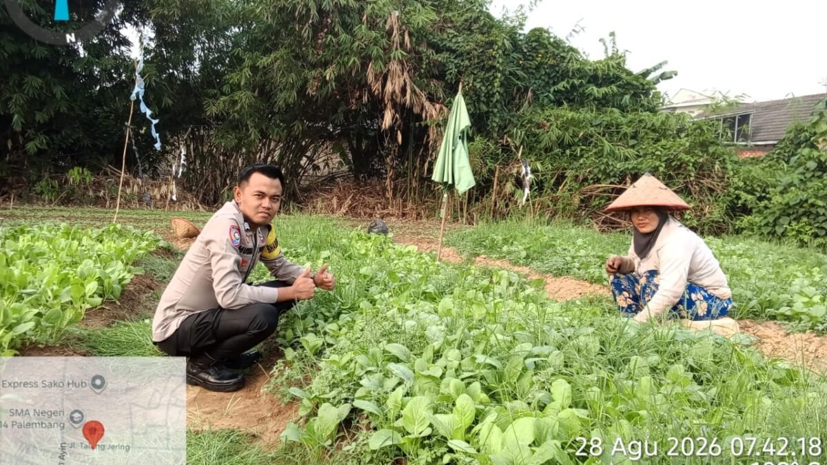 Dorong Ketahanan Pangan, Bhabinkamtibmas Polsek Talang Kelapa Ajak Warga Manfaatkan Pekarangan   