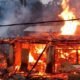 Rumah panggung di OKU yang ludes terbakar akibat korsleting listrik