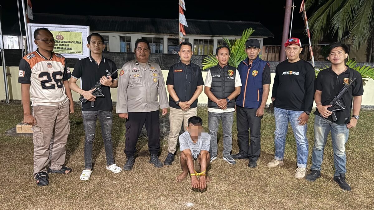 Penangkapan pelaku pencurian getah karet PT BRK oleh Polsek Muara Kuang di PALI