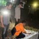 Petugas kepolisian Polres Prabumulih tangani lokasi kecelakaan petugas perlintasan rel di Cambai.