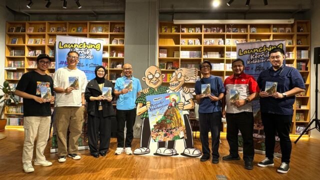 Peluncuran komik Pengantar Kebahagiaan oleh JNE dan Grasindo bersama Kang Maman dan Mice Cartoon.