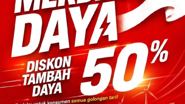 Ilustrasi promo Merdeka Daya PLN, diskon tambah daya 50% untuk pelanggan dalam rangka HUT ke-81 RI.