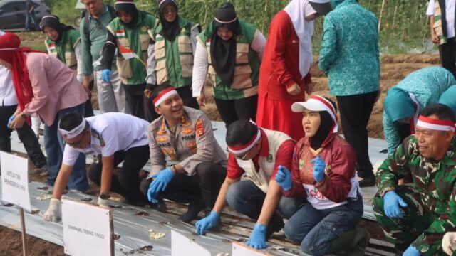 Polres Empat Lawang menanam bawang putih sebagai bagian dari program Polri dukung swasembada pangan di Sumatera Selatan.