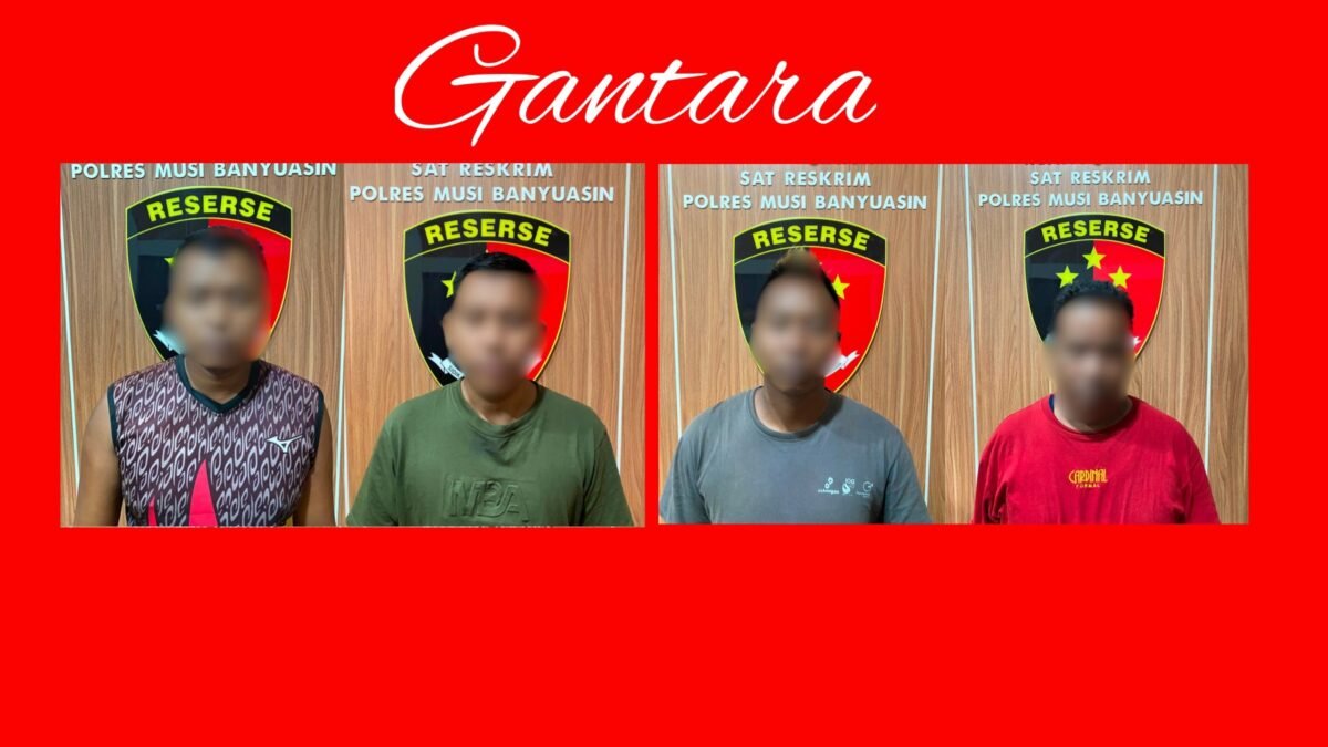 Empat tersangka kasus kebakaran penampungan minyak ilegal di Musi Banyuasin.