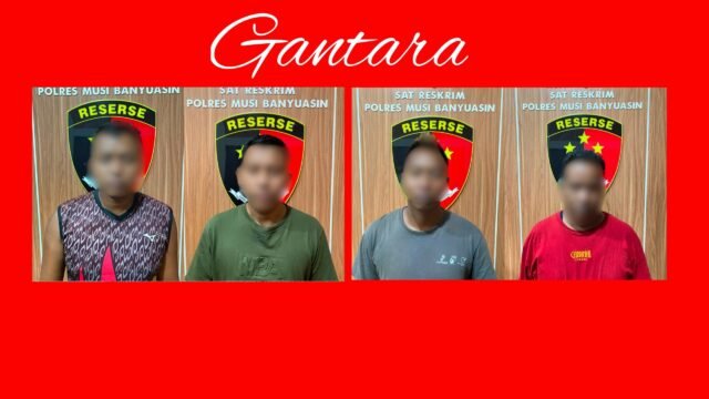 Empat tersangka kasus kebakaran penampungan minyak ilegal di Musi Banyuasin.