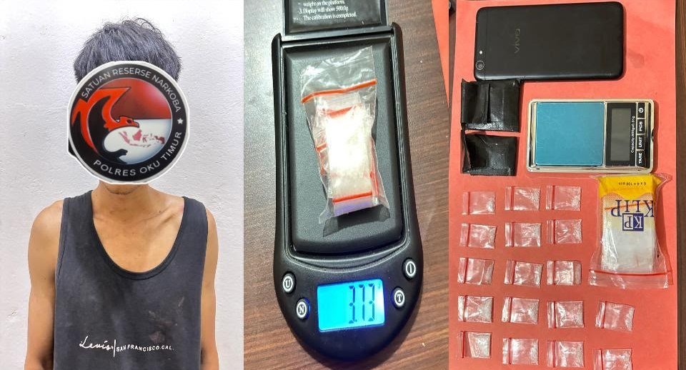 Penangkapan petani pengedar sabu di OKU Timur oleh Satres Narkoba Polres OKU Timur.