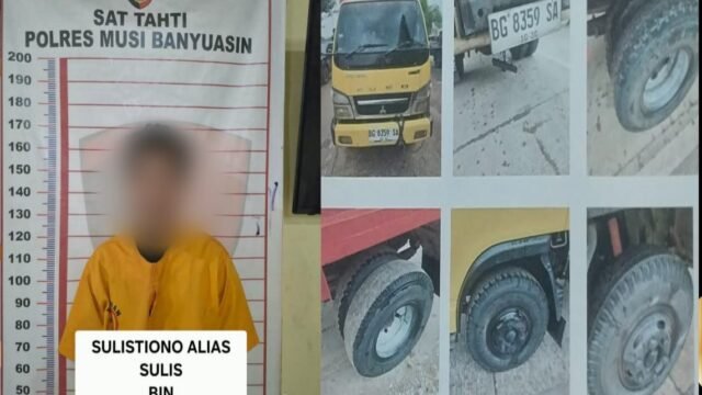 Ilustrasi polisi mengamankan pelaku penggelapan ban dan suku cadang mobil di Muba