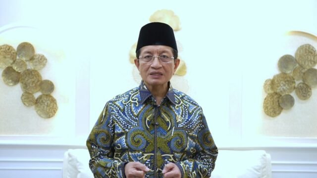 Menteri Agama Nasaruddin Umar menyampaikan pidato tentang akhlak sebagai fondasi peradaban saat peringatan Maulid Nabi Muhammad SAW.
