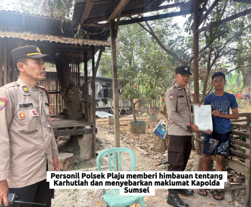Cegah Karhutla, Polsek Plaju Gencarkan Sosialisasi Maklumat Kapolda Sumsel ke Pemukiman