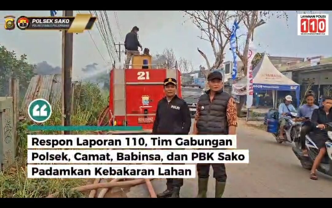 Respons Cepat Laporan 110, Tim Gabungan Padamkan Kebakaran Lahan di Perbatasan Palembang-Banyuasin