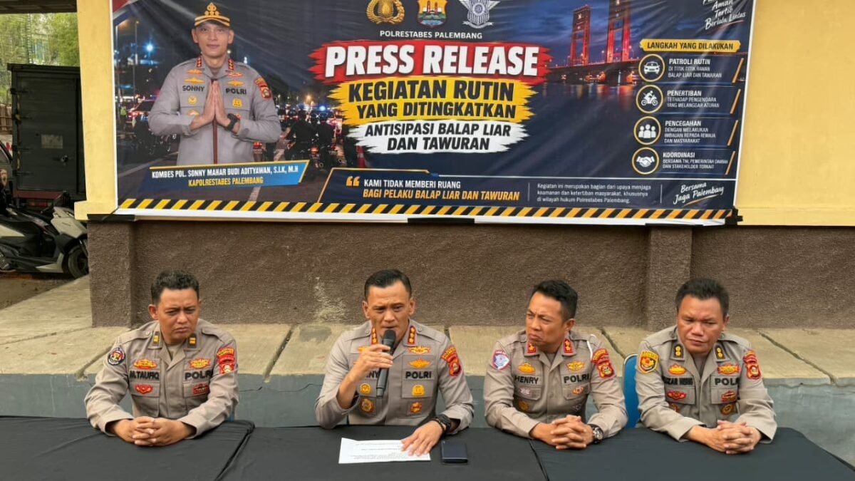 Kapolrestabes Palembang Tegas Hentikan Balap Liar dan Konvoi: 102 Motor Ditindak
