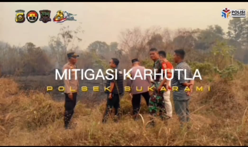 Karhutla di Sukarela Berhasil Dipadamkan, Polsek Sukarami Bersinergi dengan Tiga Pilar dan Warga