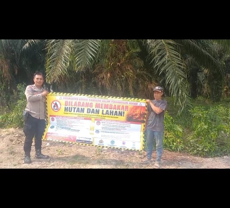 Antisipasi Karhutla, Polisi Pasang Spanduk Larangan Membakar Lahan di Sejumlah Wilayah