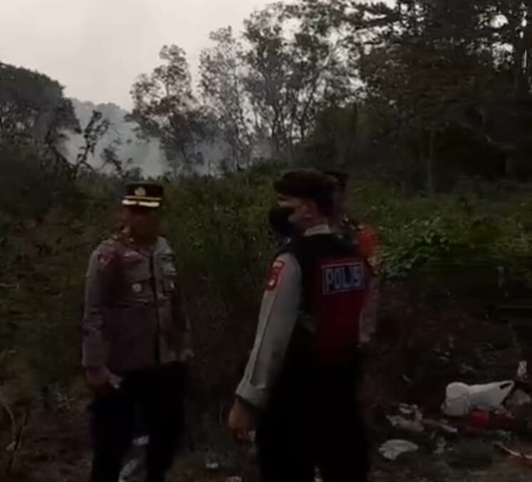 Polsek SU 1 Siaga Hadapi Karhutla, Kapolsek dan Personel Langsung Cek TKP