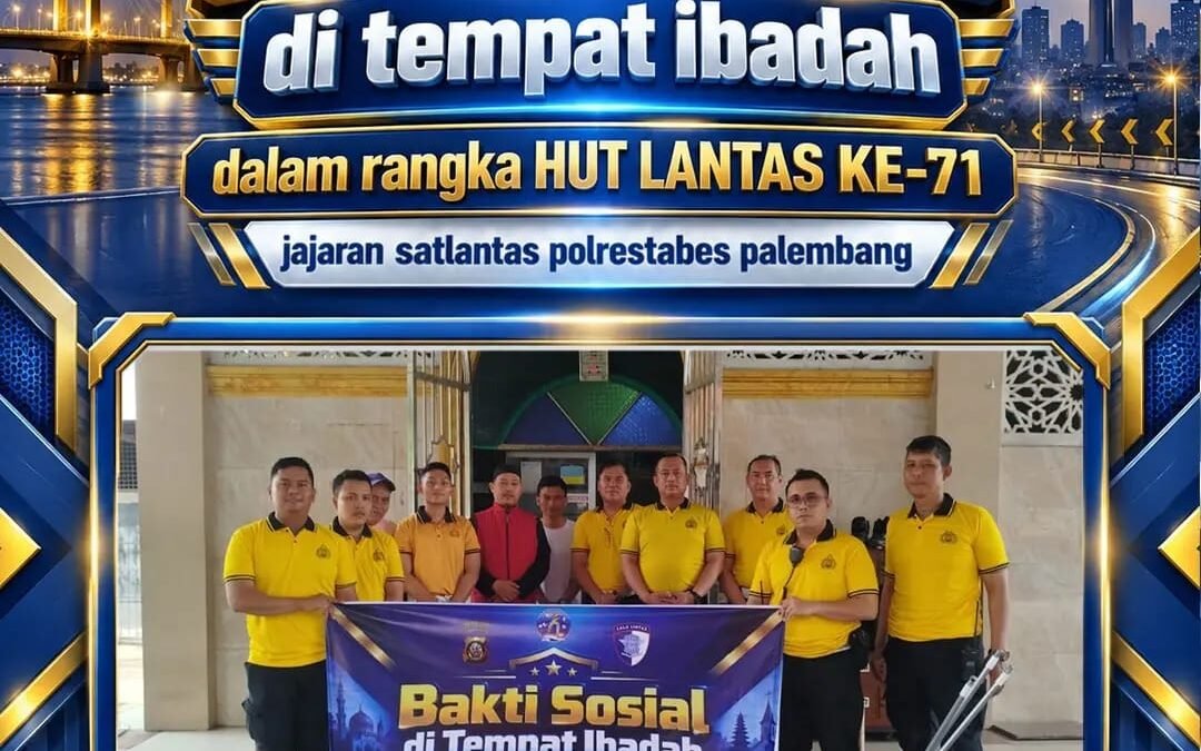 HUT Lalu Lintas Bhayangkara ke-71, Satlantas Polrestabes Palembang Gelar Bakti Sosial di Tempat Ibadah