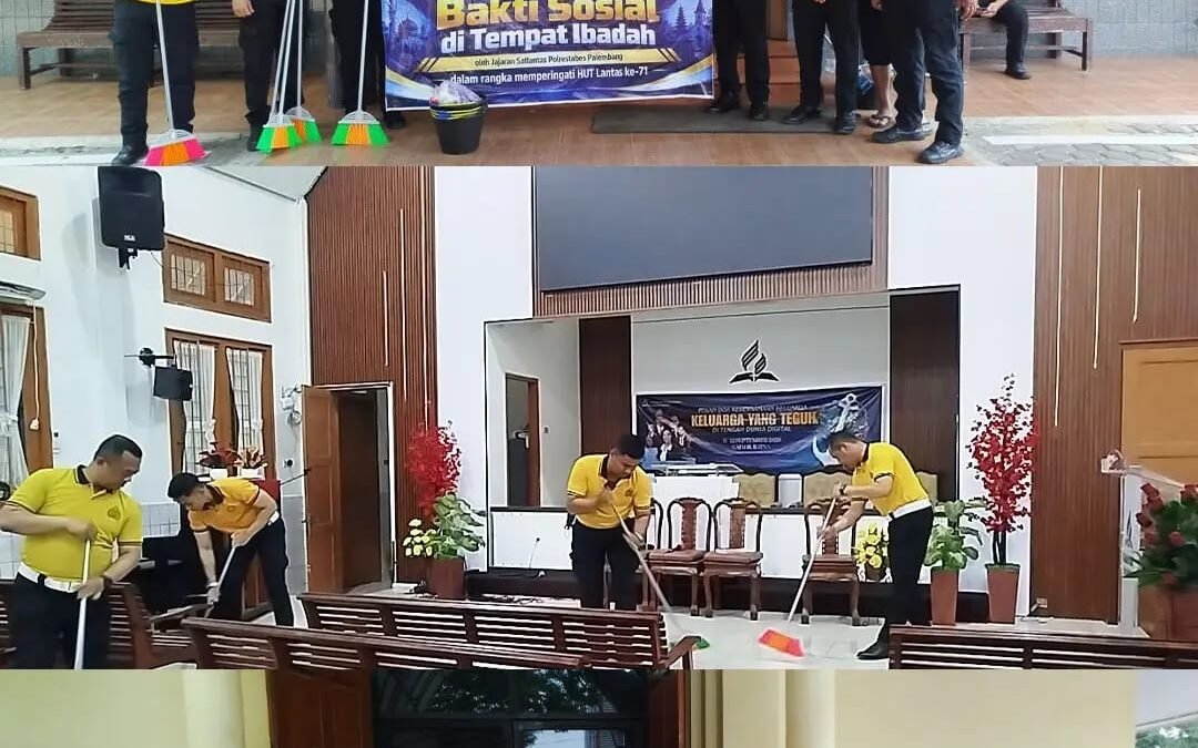 Polri untuk Masyarakat, Satlantas Polrestabes Palembang Gelar Bakti Sosial di Tempat Ibadah