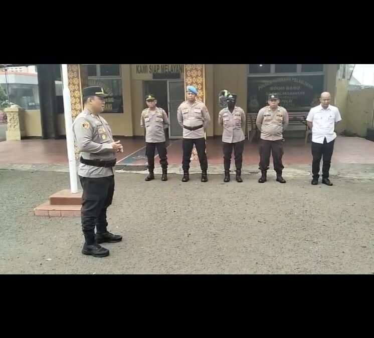 Kapolsek KSK Boom Baru Beri Arahan Personel, Pengamanan Dermaga dan Kapal Diperkuat