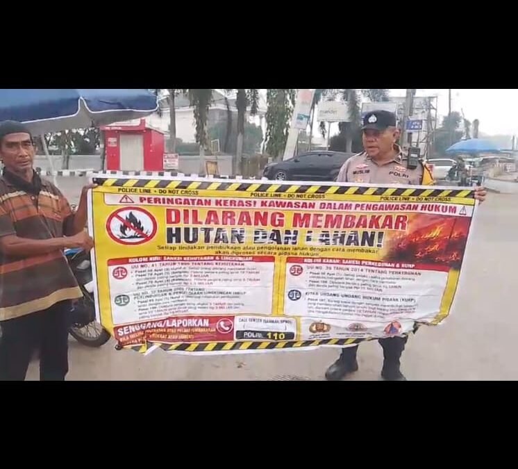 Polri Aktif Cegah Karhutla, Spanduk Imbauan Dipasang di Talang Kelapa dan Sekitarnya