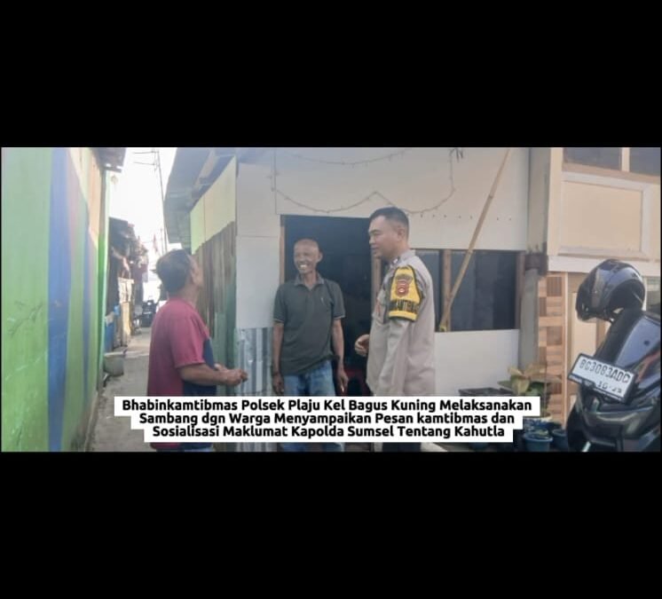 Perkuat Kamtibmas di Tengah Masyarakat, Bhabinkamtibmas Polsek Plaju Aktif Sambangi Warga