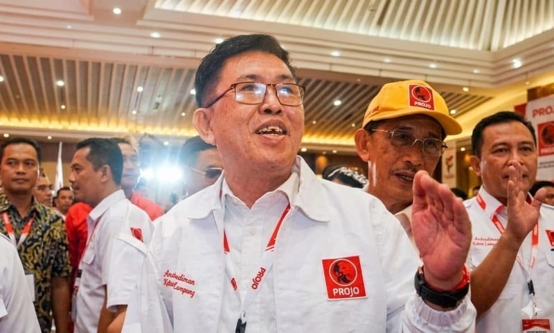 Ketua DPD PROJO Lampung Andri Budiman menyampaikan gagasan PROJO jadi partai politik