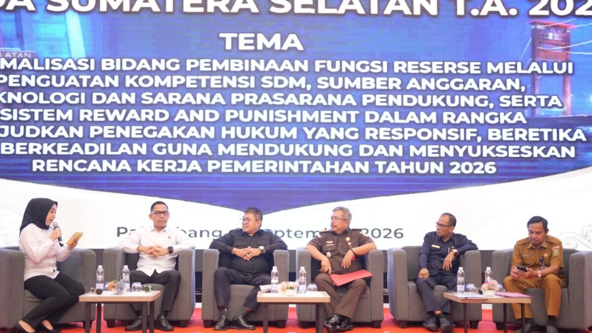 Personel Polda Sumsel mengikuti Rakernis Reserse untuk penguatan penegakan hukum