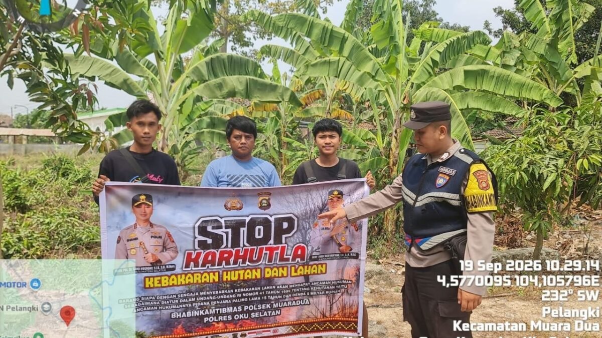 Bhabinkamtibmas Polsek Muaradua imbau warga Desa Pelangki cegah Karhutla