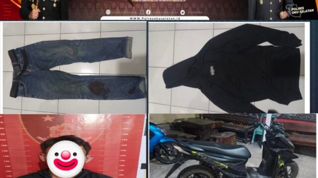 Petugas Polsek Muaradua mengamankan tersangka kasus pencurian handphone dalam Ops Sikat I Musi 2026.