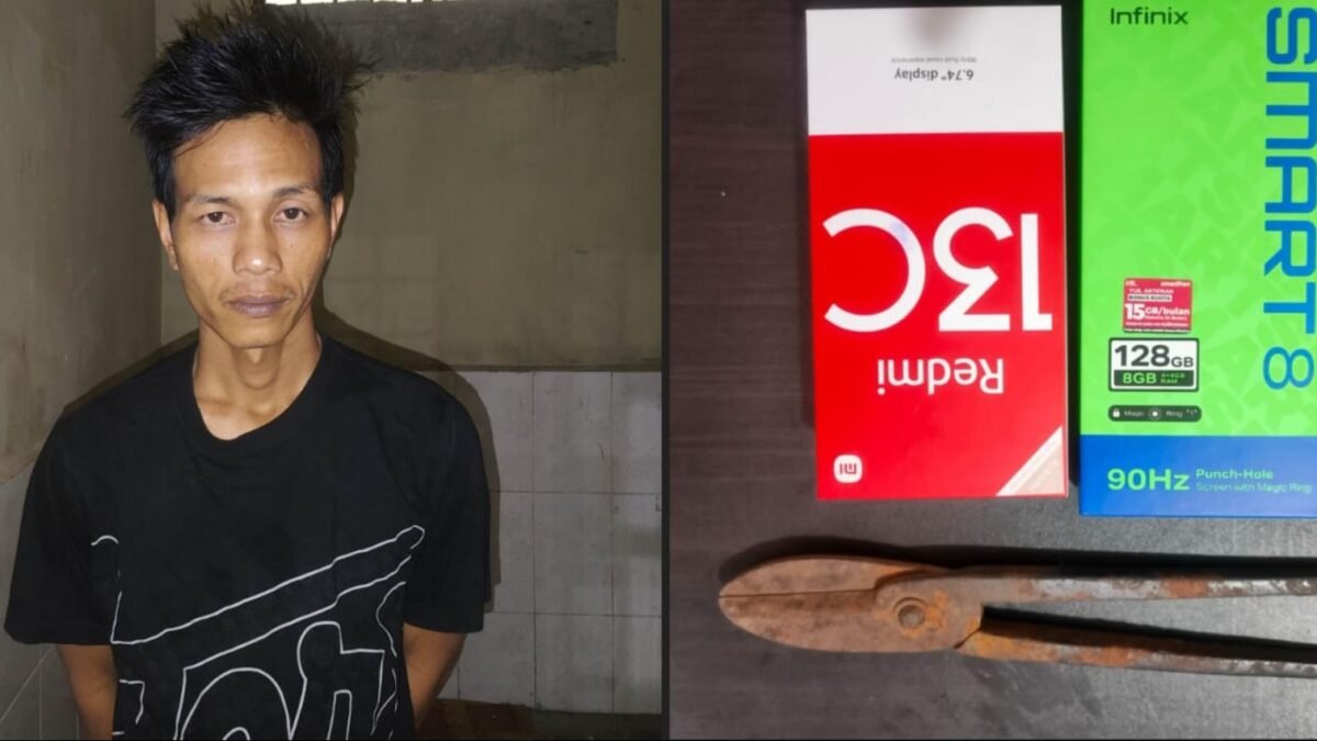 Tersangka AI saat diamankan polisi terkait kasus pencurian di Lubuklinggau