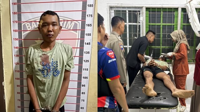 Pria terduga pencurian getah karet di OKU diamankan polisi setelah dipukuli massa.
