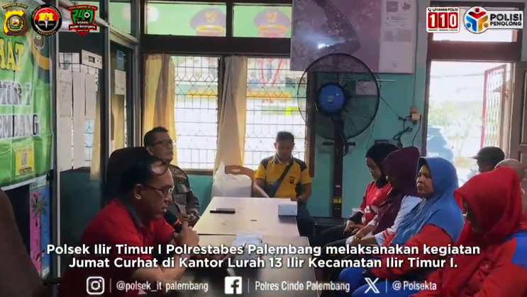 Serap Keluhan dan Masukan Masyarakat, Kanit Binmas Polsek IT I Pimpin Kegiatan Jumat Curhat di Kelurahan 13 Ilir
