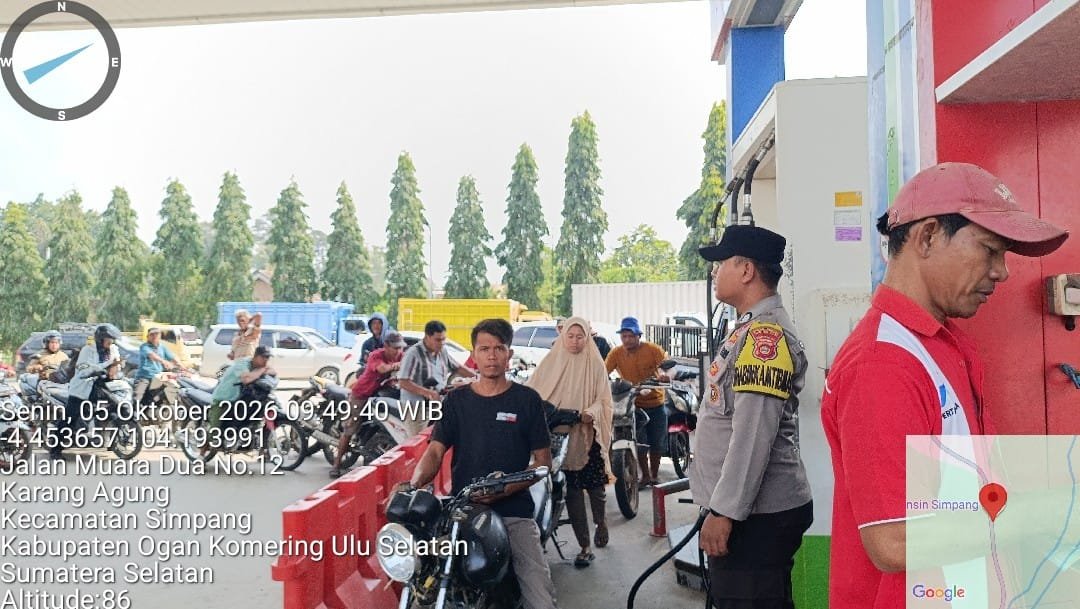 Polsek Simpang Patroli dan Monitoring SPBU, Pastikan Distribusi BBM Berjalan Aman