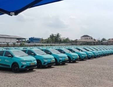 Taksi Green SM di Palembang yang telah lolos uji KIR dan mendapat izin beroperasi dari Dishub Palembang.