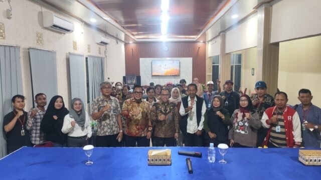 Kepala Rutan Kelas I Palembang Aris Supriyadi saat Coffee Morning perkuat sinergi dengan insan media.